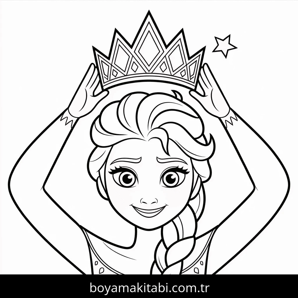 Elsa boyama sayfası – eğitici aktivite, yaratıcılık