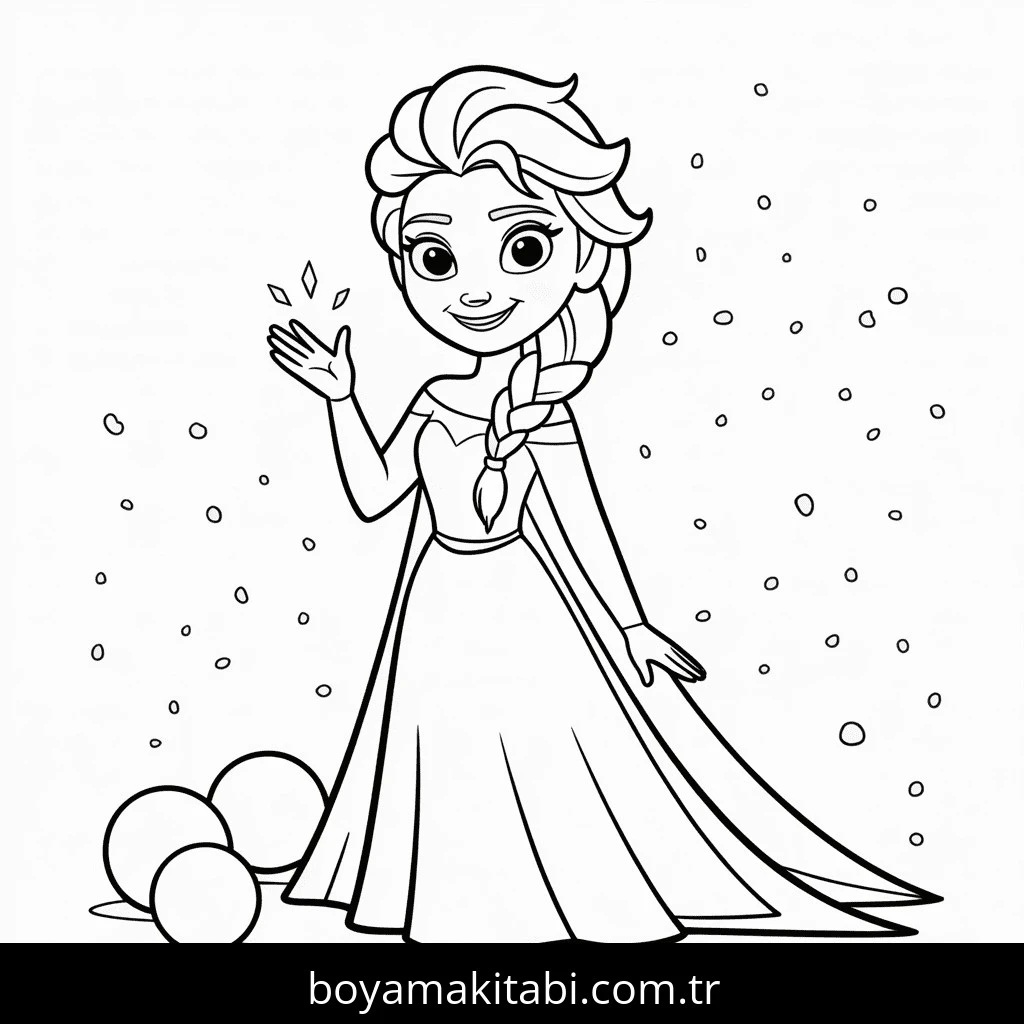 Elsa boyama sayfası – keyifli zaman, renkli çizimler