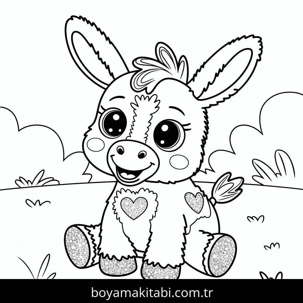 Eşekler boyama sayfası – eğlenceli etkinlik, el becerilerini geliştirir