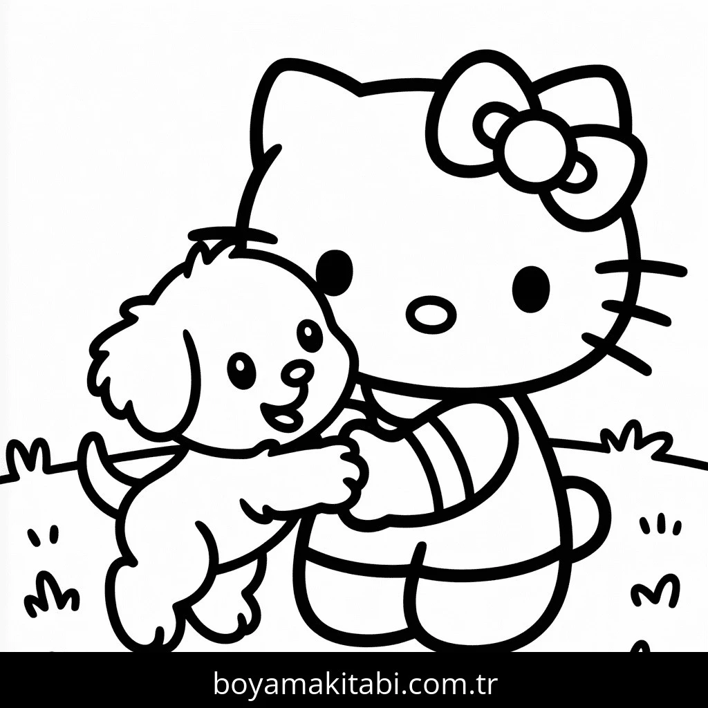 Hello Kitty boyama sayfası – keyifli zaman, renkli çizimler