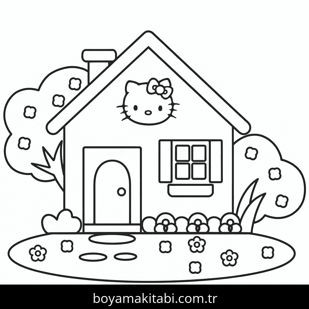 Hello Kitty boyama sayfası – renkli çizimler, okul öncesi