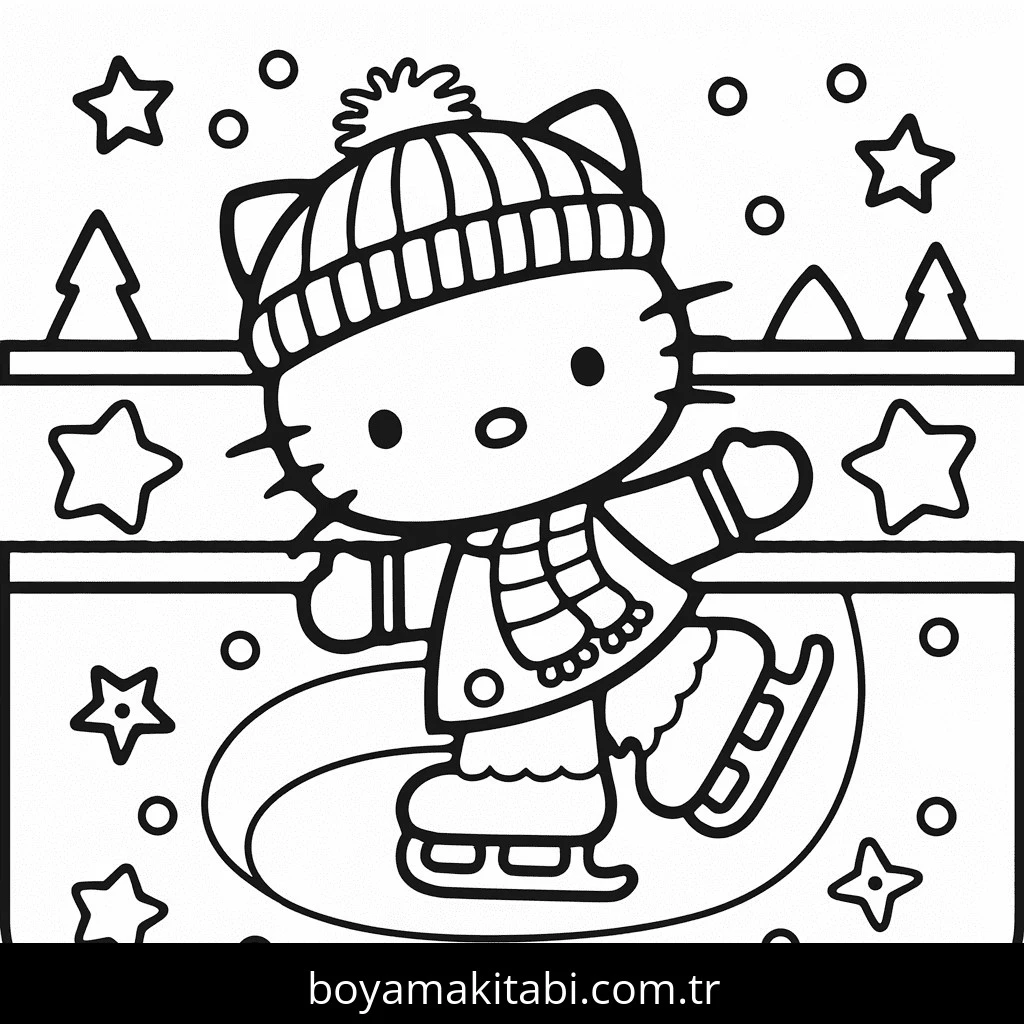 Hello Kitty boyama sayfası – yaratıcılığı geliştirir, keyifli zaman