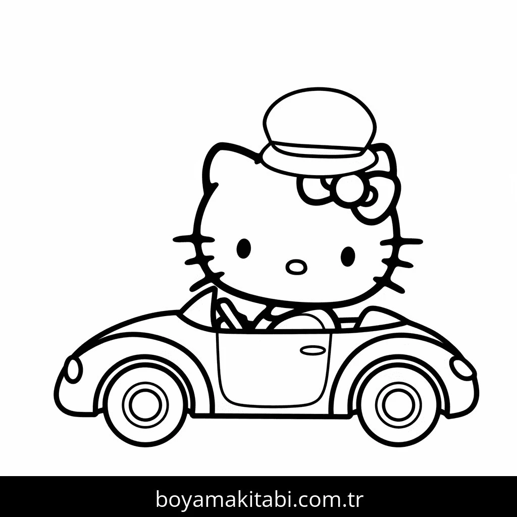 Hello Kitty boyama sayfası – el becerilerini geliştirir, boyama çalışması