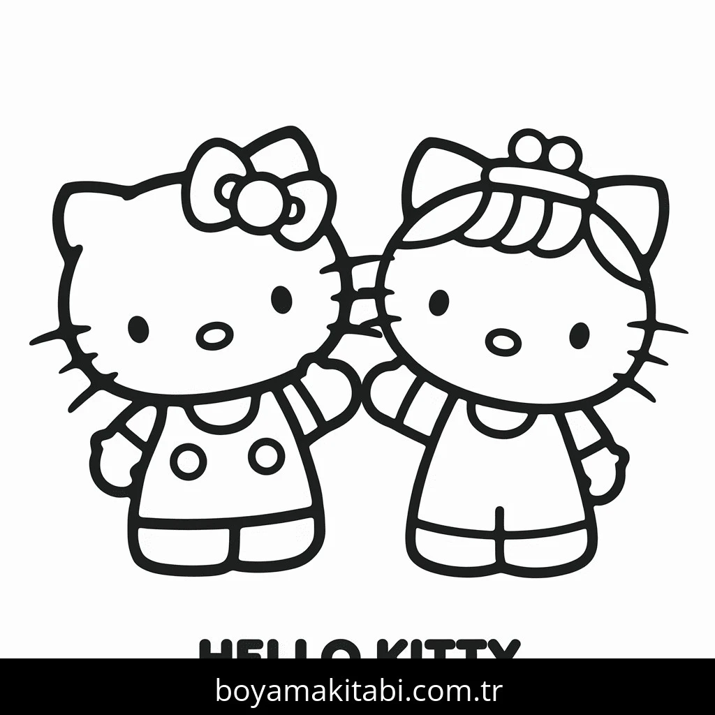Hello Kitty boyama sayfası – evde etkinlik, ücretsiz yazdır