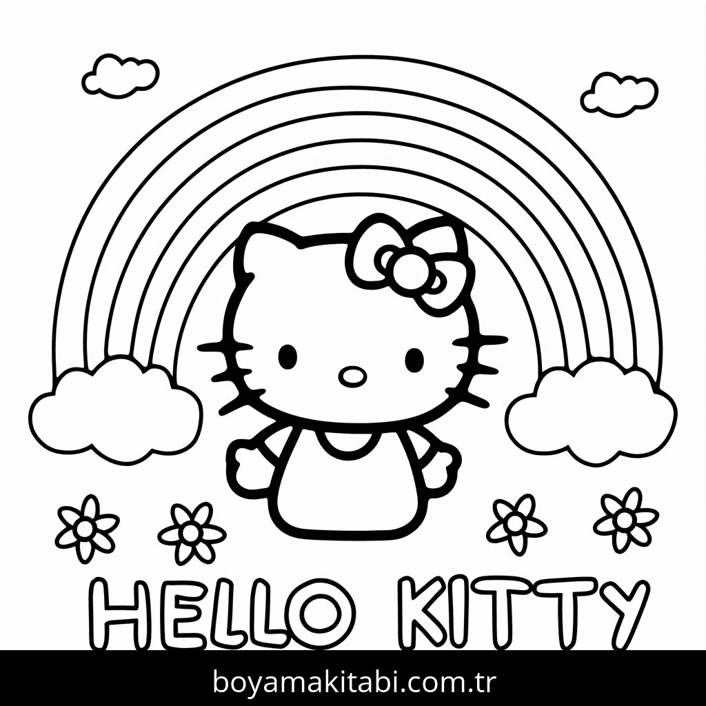 Hello Kitty boyama sayfası – yaratıcılık, eğlenceli etkinlik