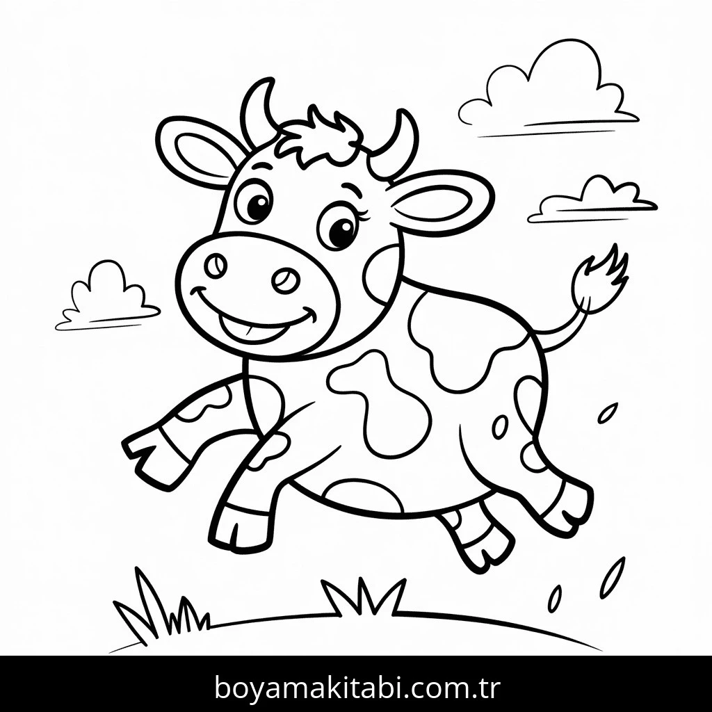 İnekler boyama sayfası – okul öncesi, evde etkinlik
