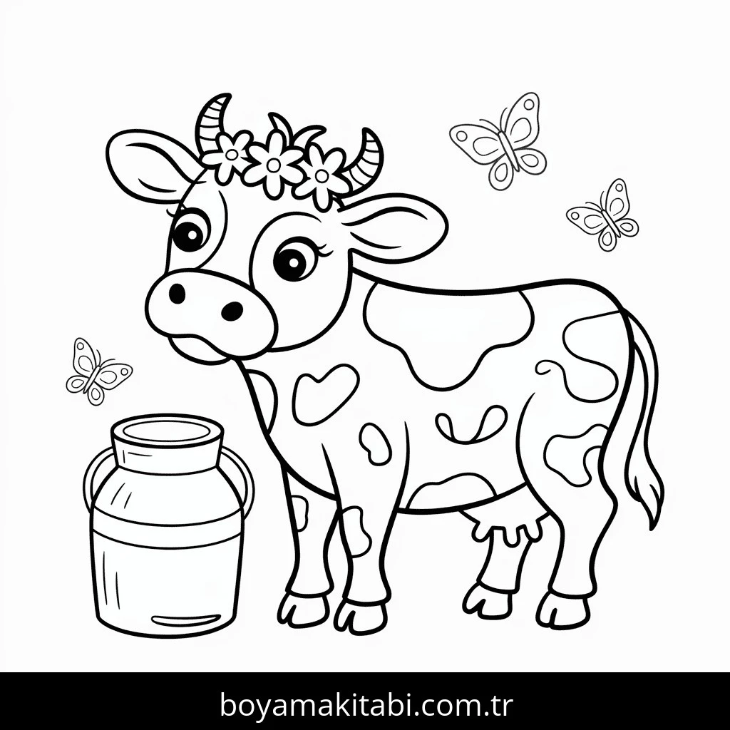 İnekler boyama sayfası – keyifli zaman, renkli çizimler