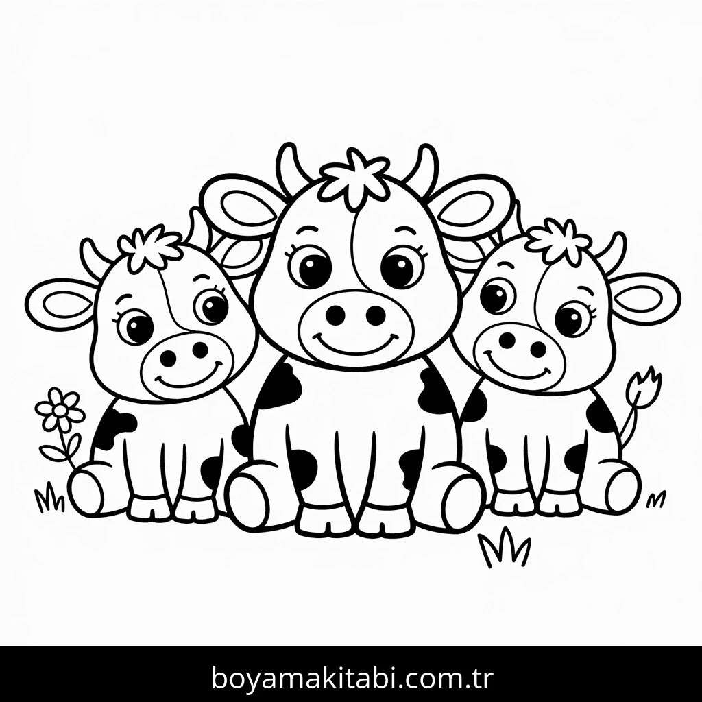İnekler boyama sayfası – boyama çalışması, yaratıcılığı geliştirir