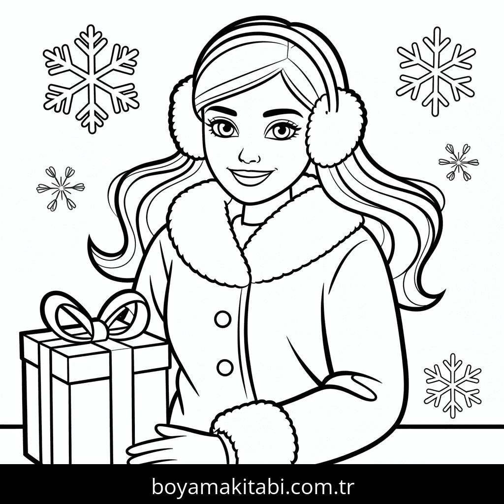 Kış boyama sayfası #104 – sabır ve özgüven kazandırır, yaratıcı sanat çalışması