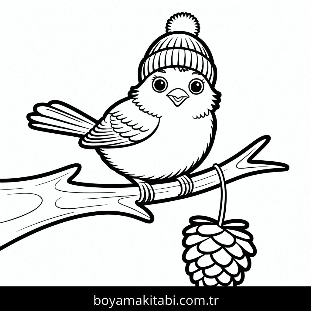 Kış boyama sayfası #107 – A4 baskıya uygun, ücretsiz yazdır