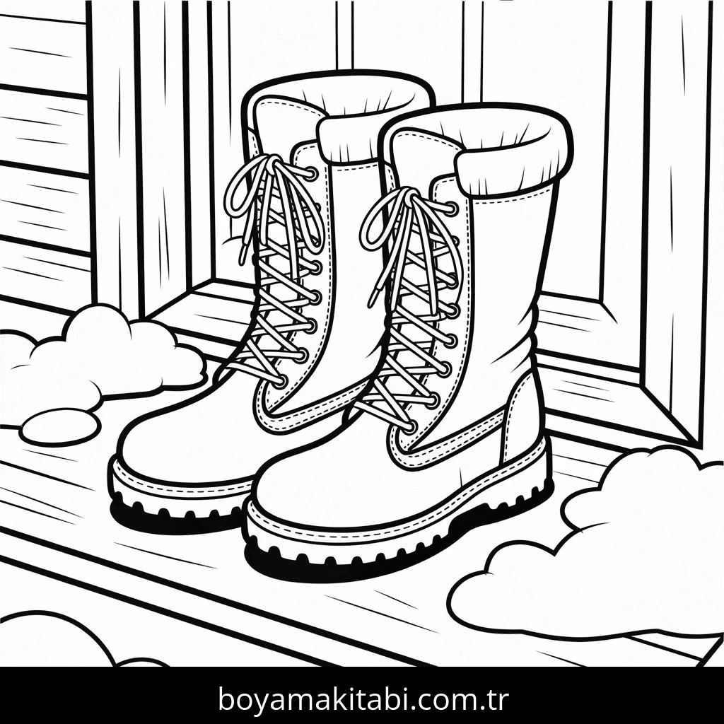 Kış boyama sayfası #108 – mürekkep tasarrufu sağlar, PDF indir