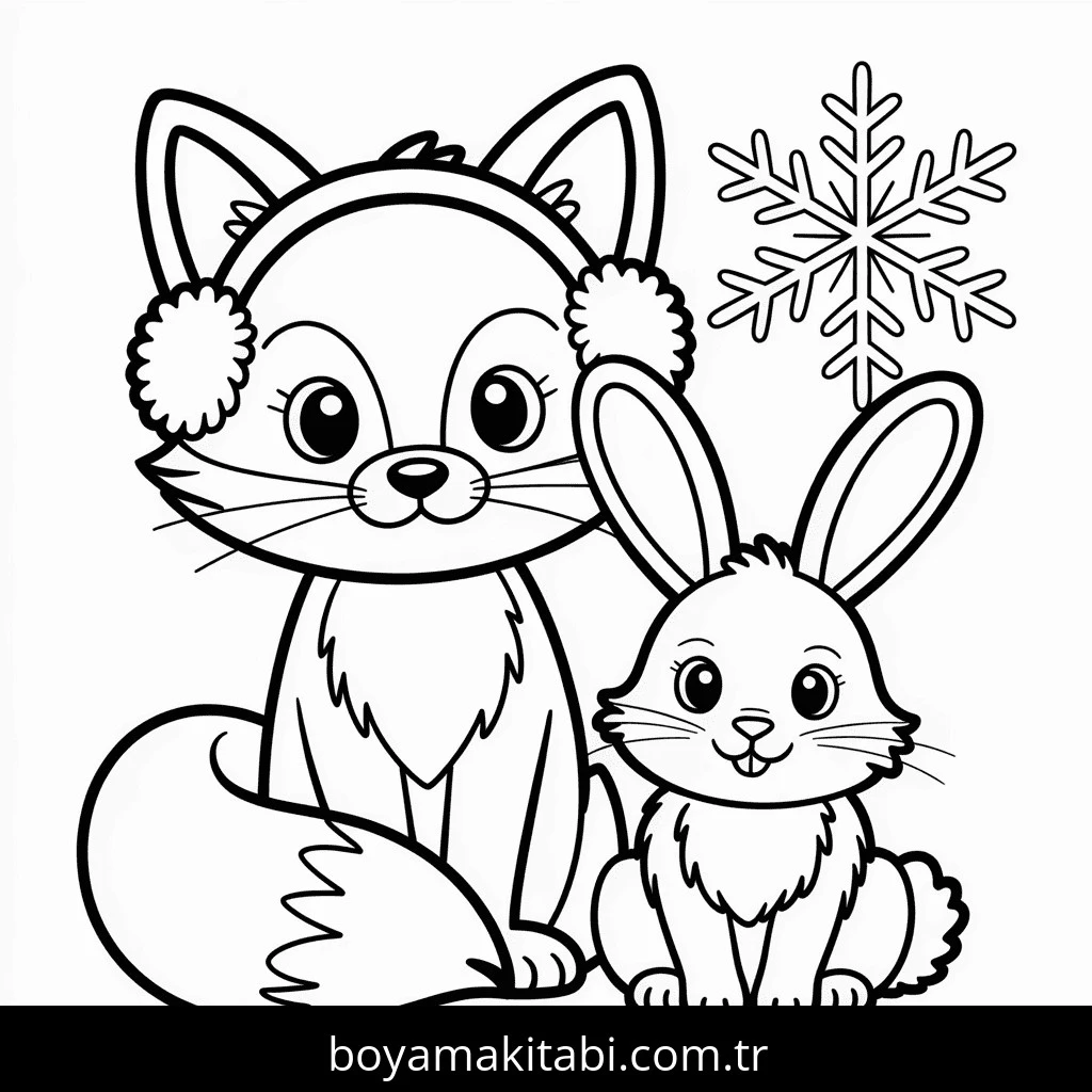 Kış boyama sayfası #111 – yaratıcı sanat çalışması, eğlenceli etkinlik