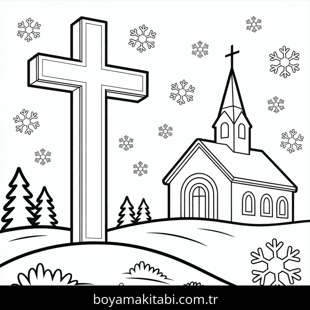 Kış boyama sayfası #112 – çocuklarla kaliteli zaman, yaratıcılığı geliştirir