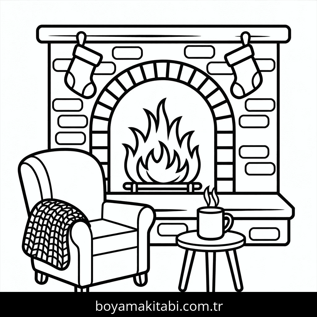 Kış boyama sayfası #118 – eğlenceli etkinlik, el becerilerini geliştirir