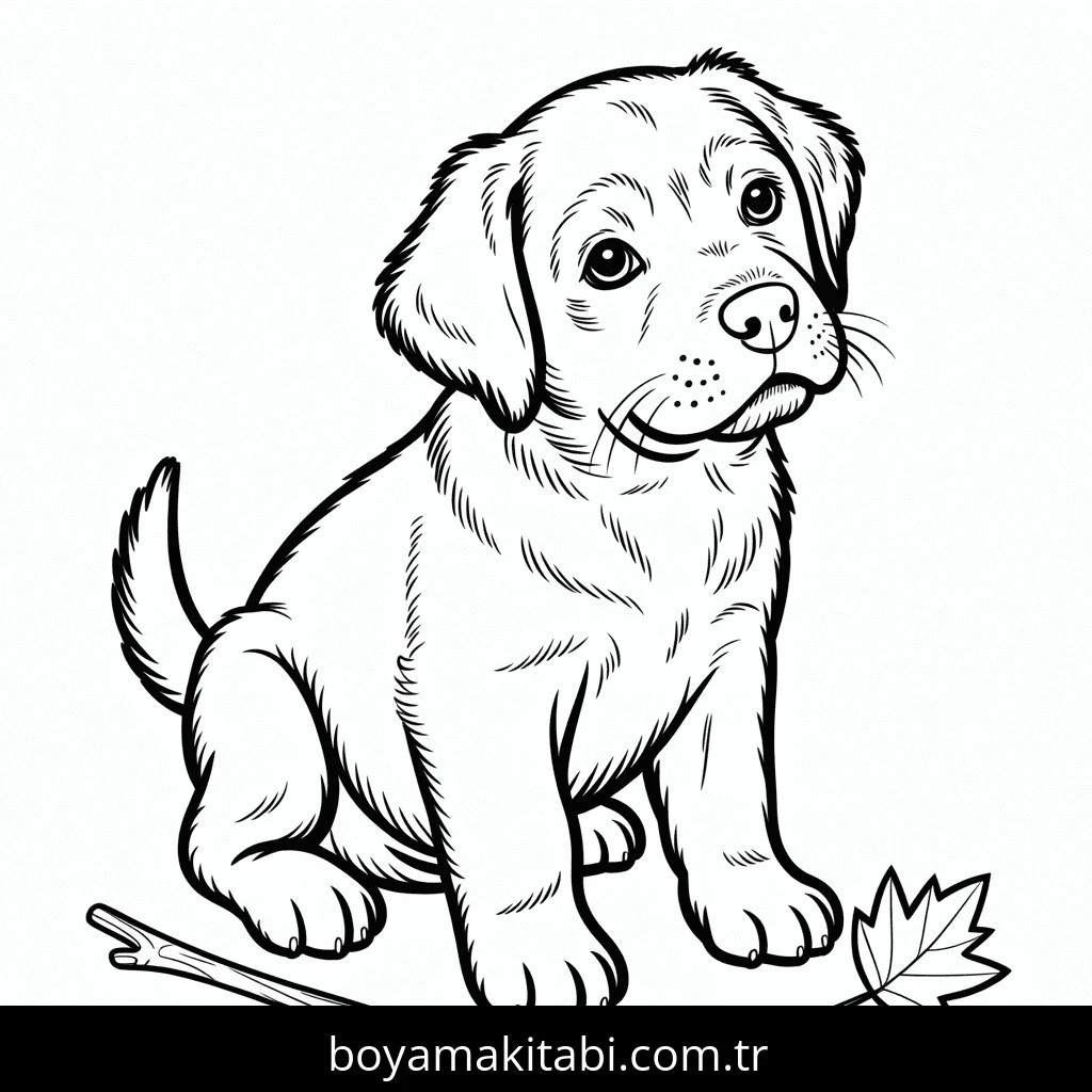 Köpek boyama sayfası #728 – sevimli karakter, sanatsal çalışma