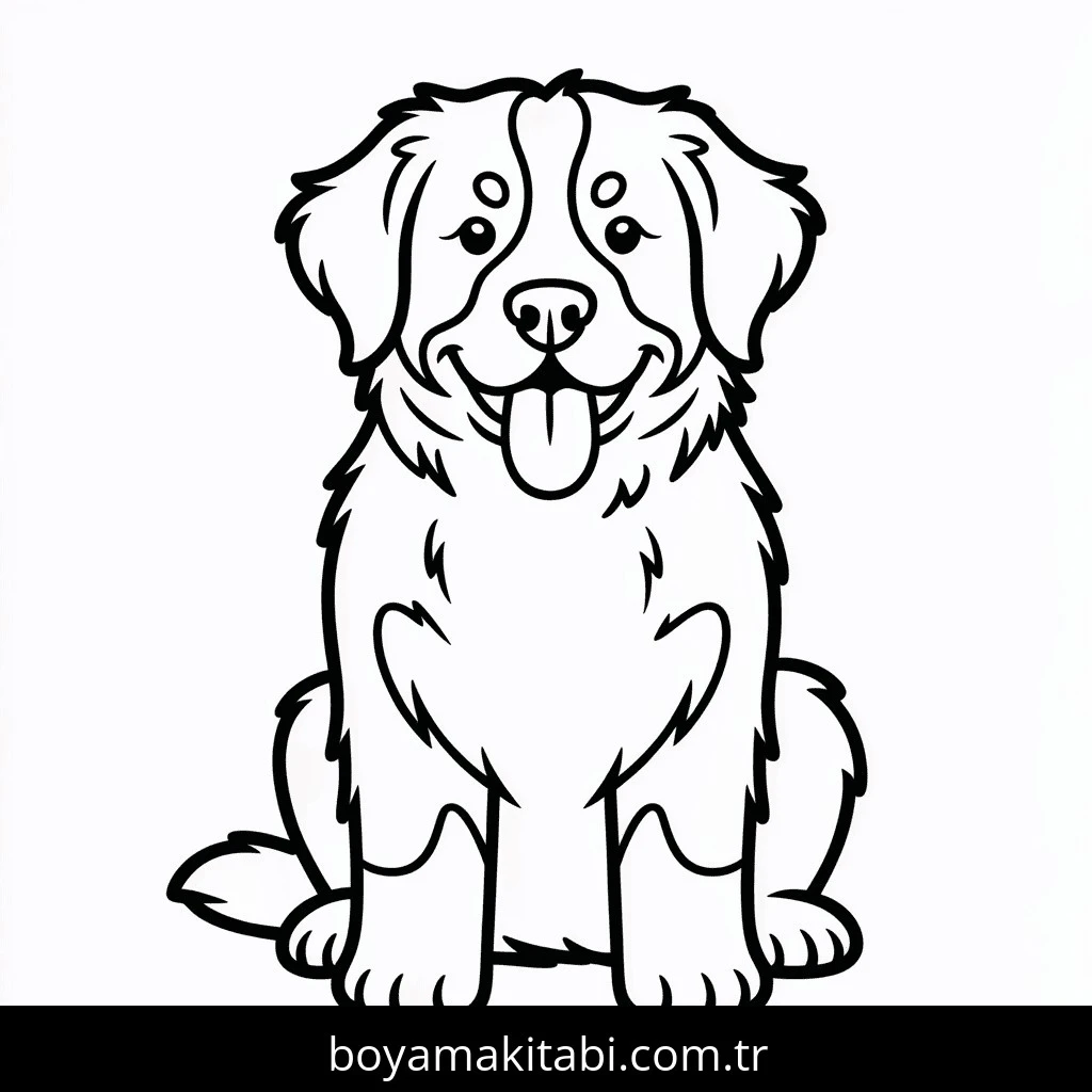 Köpek boyama sayfası #729 – çizgi film temalı, basit çizim