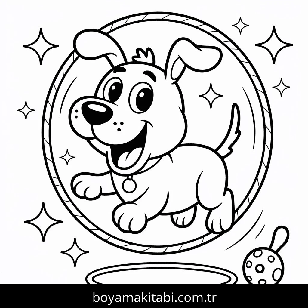 Köpek boyama sayfası #730 – eğitici aktivite, yaratıcılık