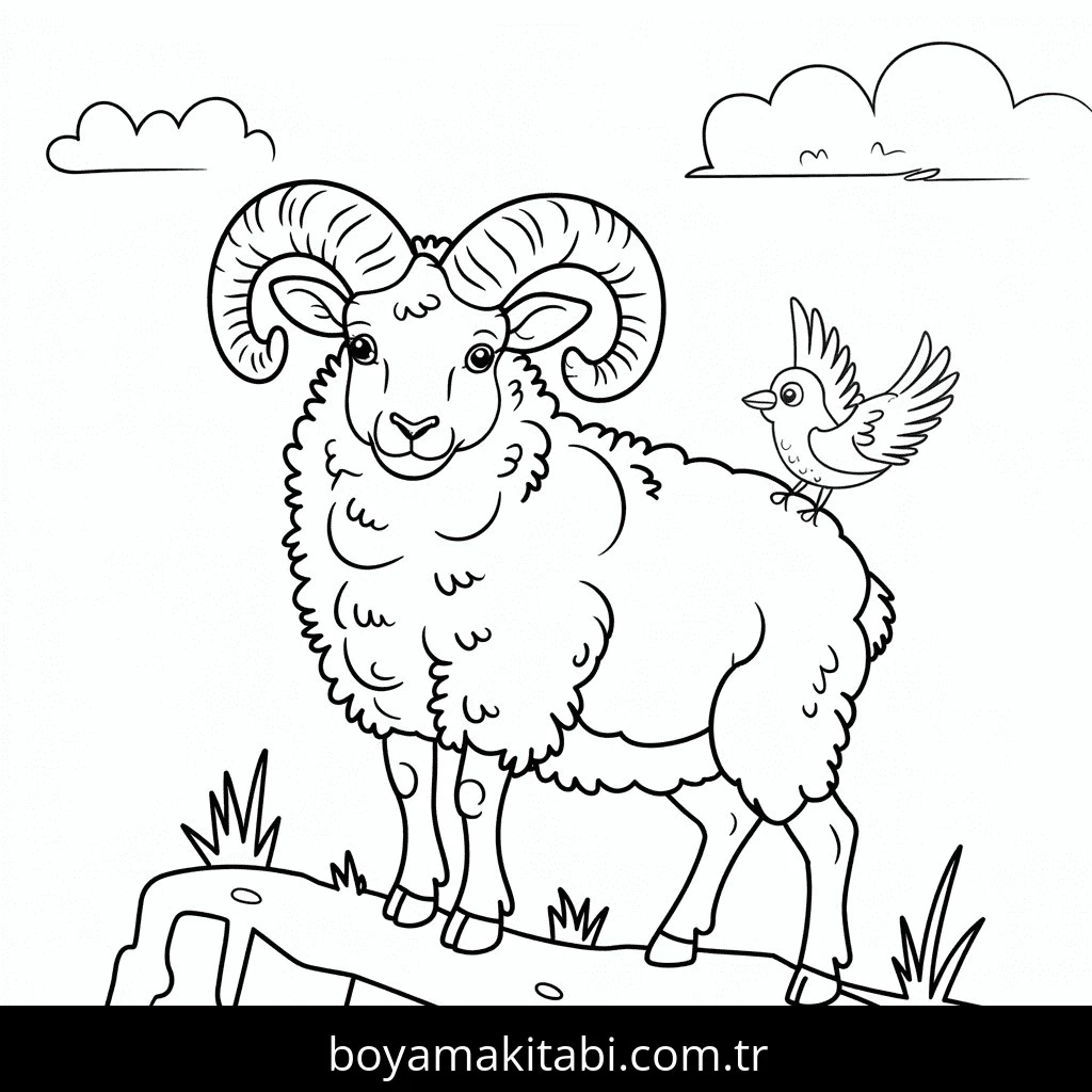 Koyunlar boyama sayfası – eğlenceli etkinlik, el becerilerini geliştirir