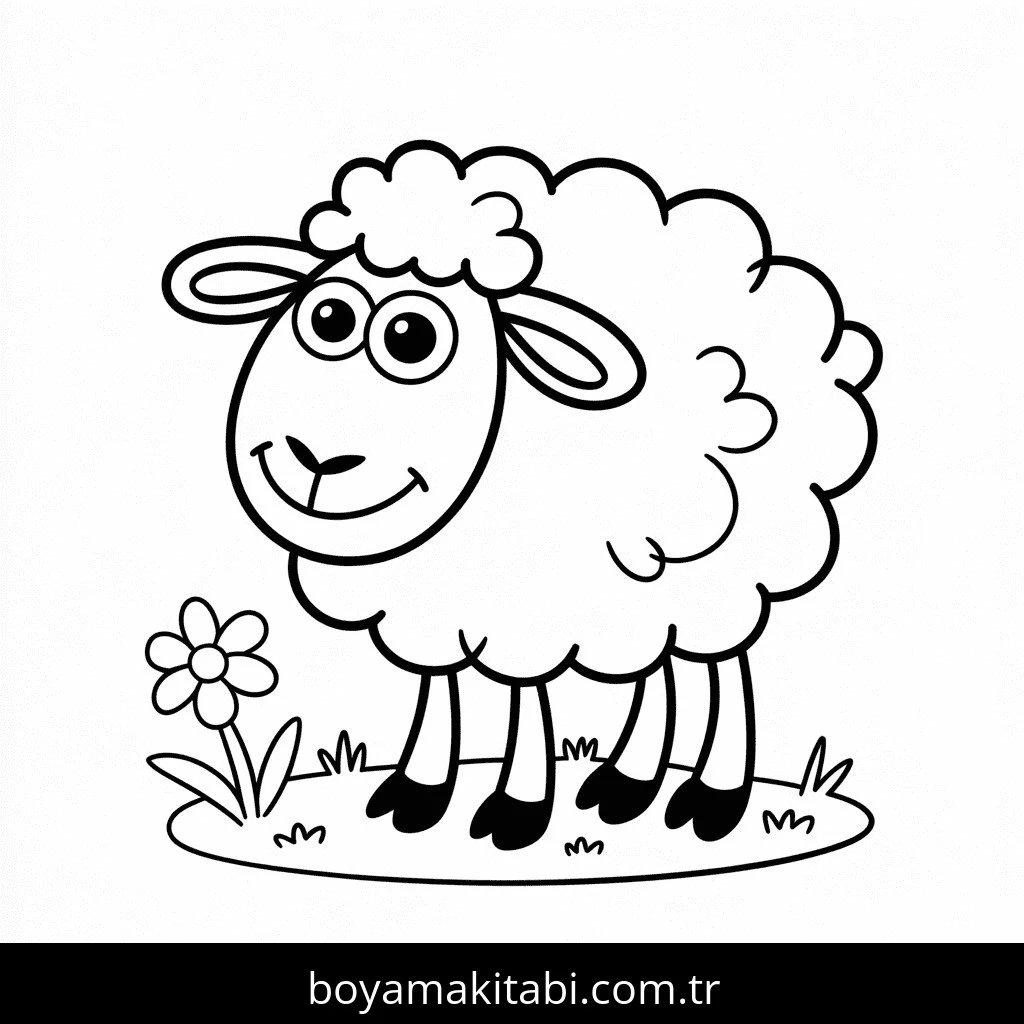 Koyunlar boyama sayfası – çocuk aktivitesi, PDF indir