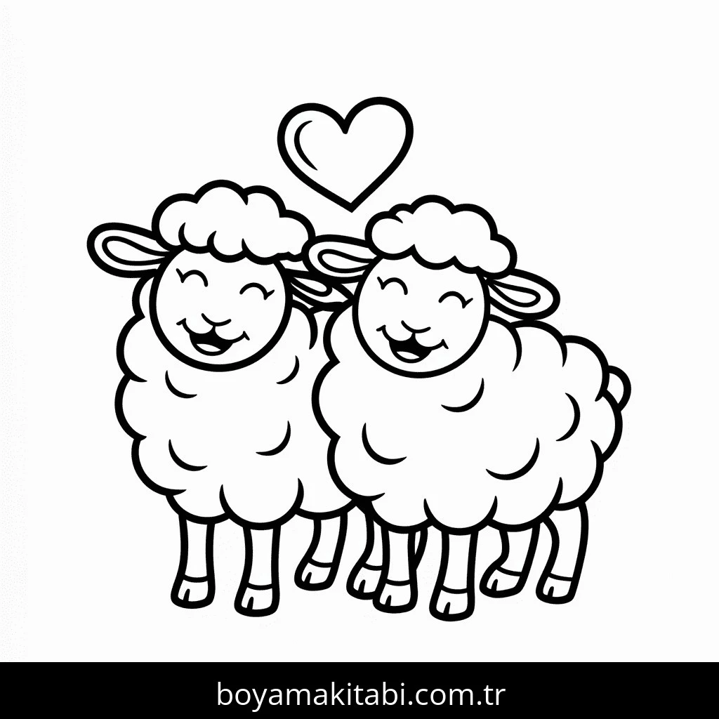 Koyunlar boyama sayfası – yaratıcılık, eğlenceli etkinlik