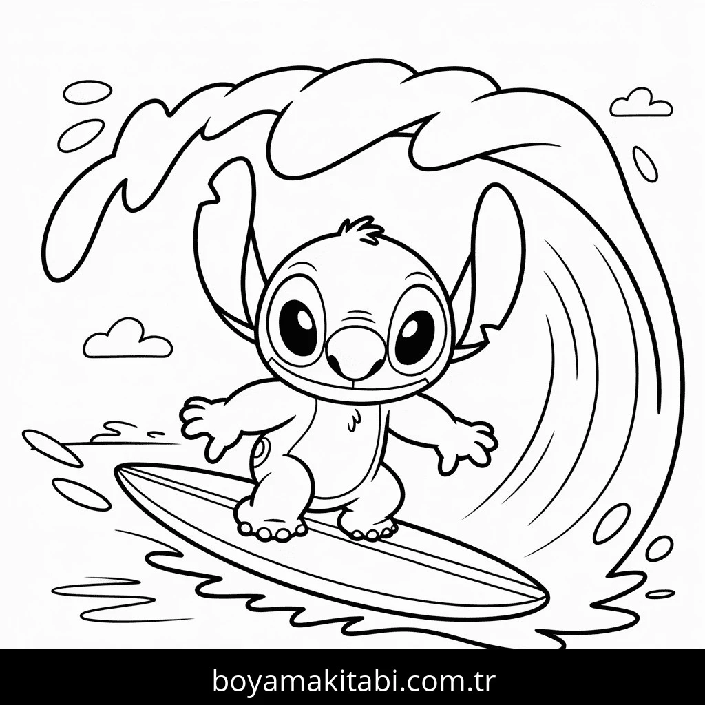 Lilo & Stitch boyama sayfası – yaratıcılığı geliştirir, keyifli zaman