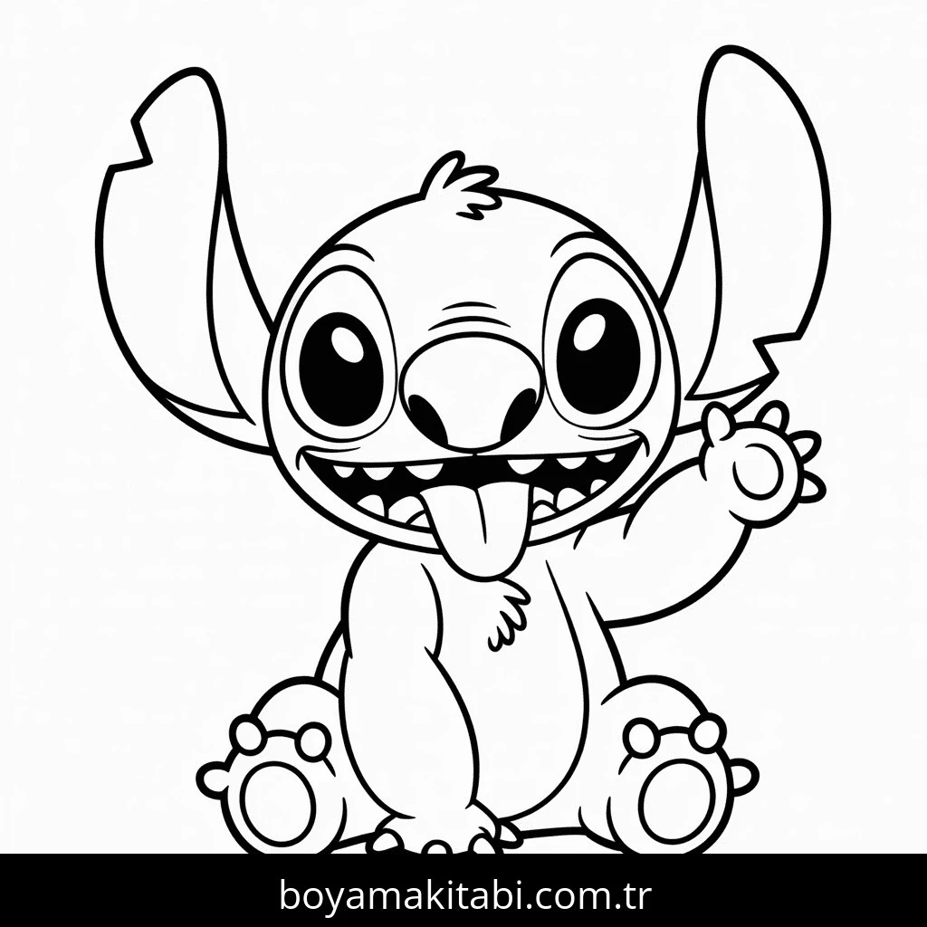 Lilo & Stitch boyama sayfası – sevimli karakter, sanatsal çalışma