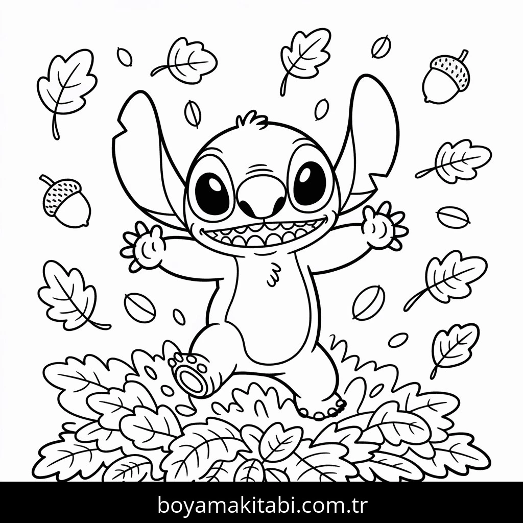 Lilo & Stitch boyama sayfası – çizgi film temalı, basit çizim