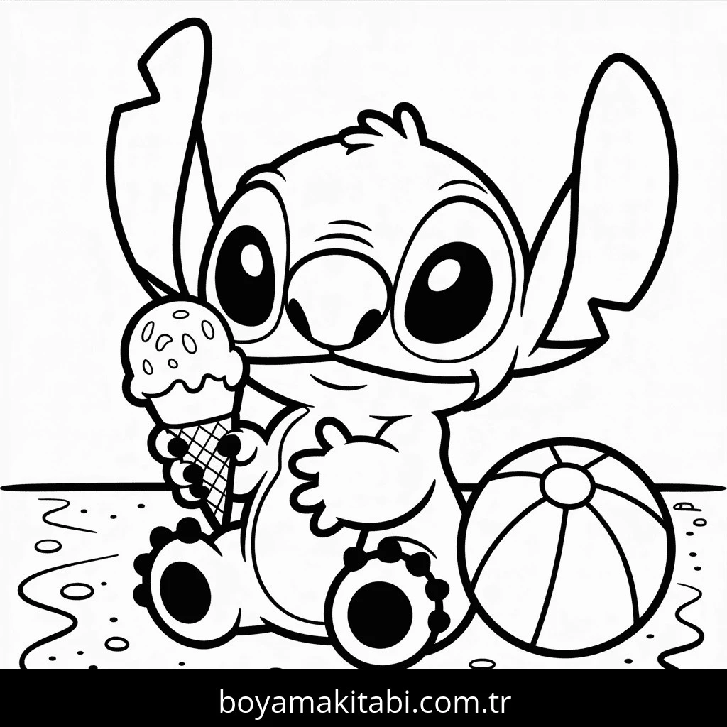 Lilo & Stitch boyama sayfası – sanatsal çalışma, çocuklar için