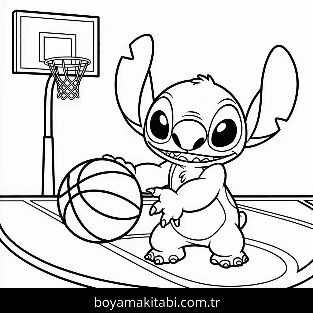 Lilo & Stitch boyama sayfası – renkli çizimler, okul öncesi
