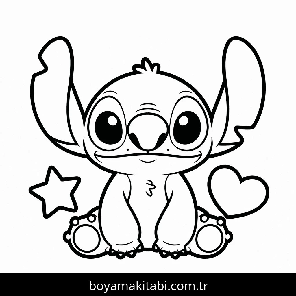 Lilo & Stitch boyama sayfası – PDF indir, sevimli karakter