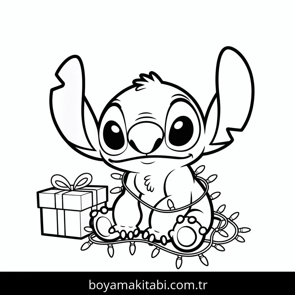 Lilo & Stitch boyama sayfası – çizgi film temalı, basit çizim
