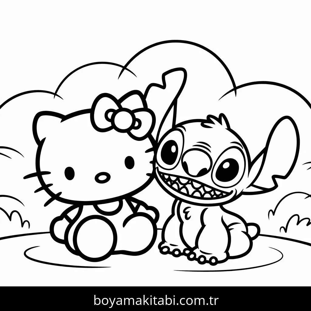 Lilo & Stitch boyama sayfası – el becerilerini geliştirir, boyama çalışması