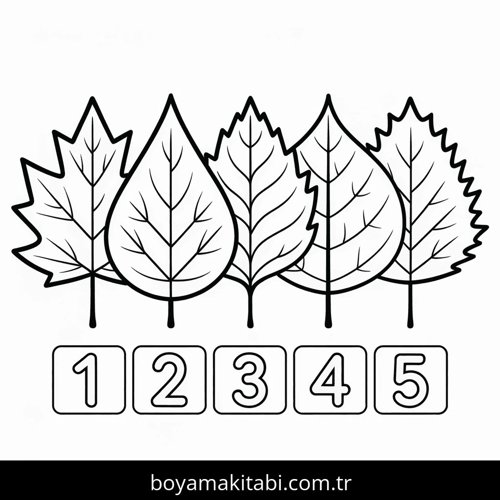 Sonbahar boyama sayfası #177 – el becerilerini geliştirir, boyama çalışması
