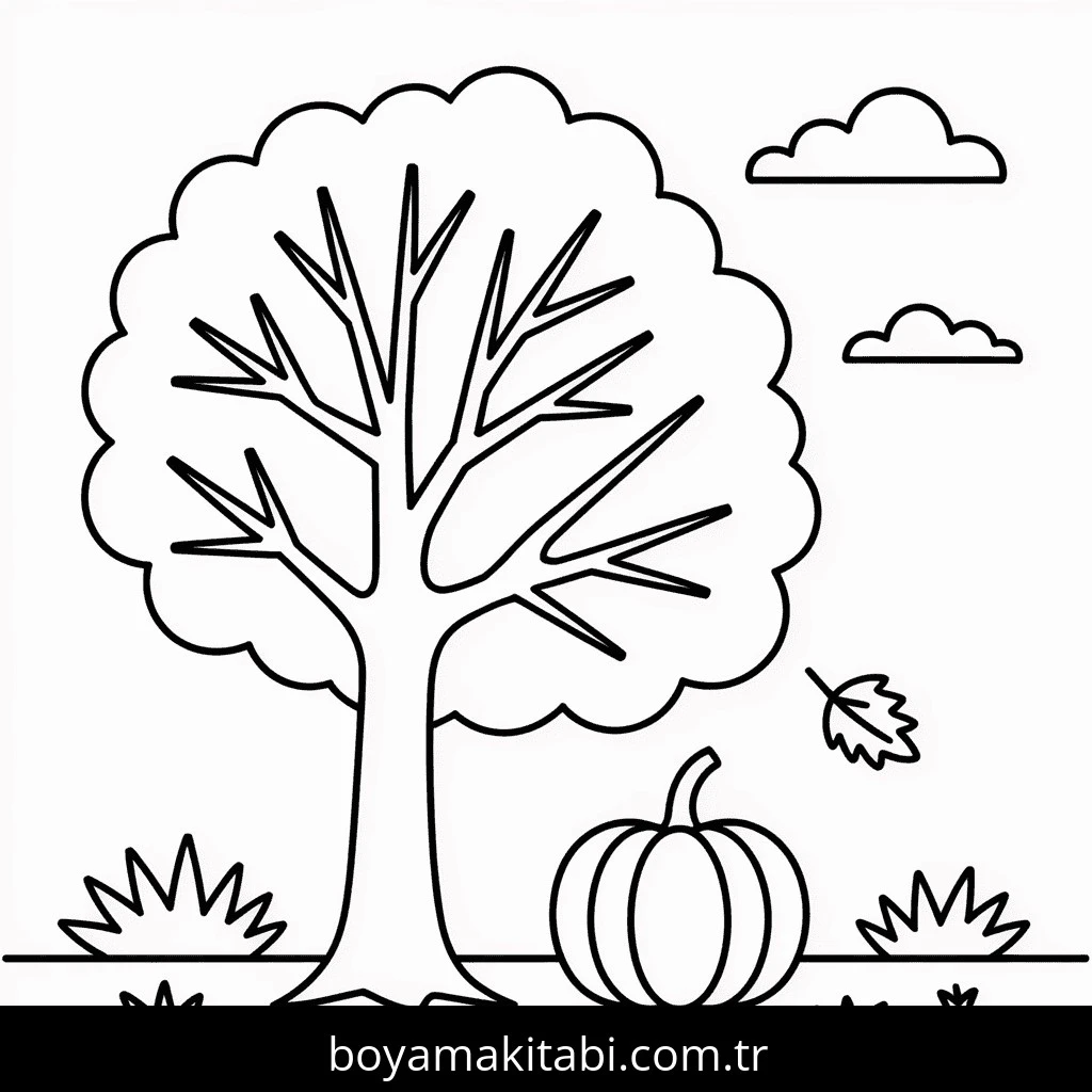 Sonbahar boyama sayfası #202 – günlük etkinlik önerisi, kolay boyama