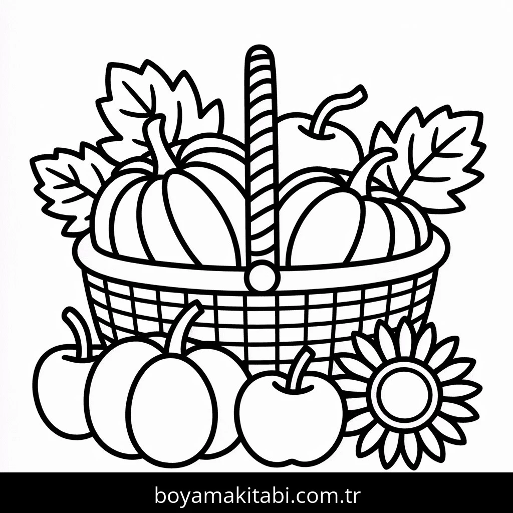 Sonbahar boyama sayfası #210 – eğlenceli etkinlik, el becerilerini geliştirir