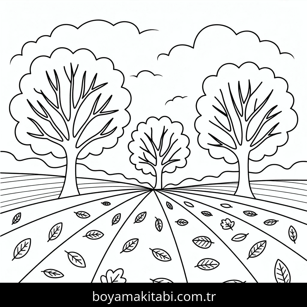 Sonbahar boyama sayfası #211 – yaratıcılığı geliştirir, keyifli zaman