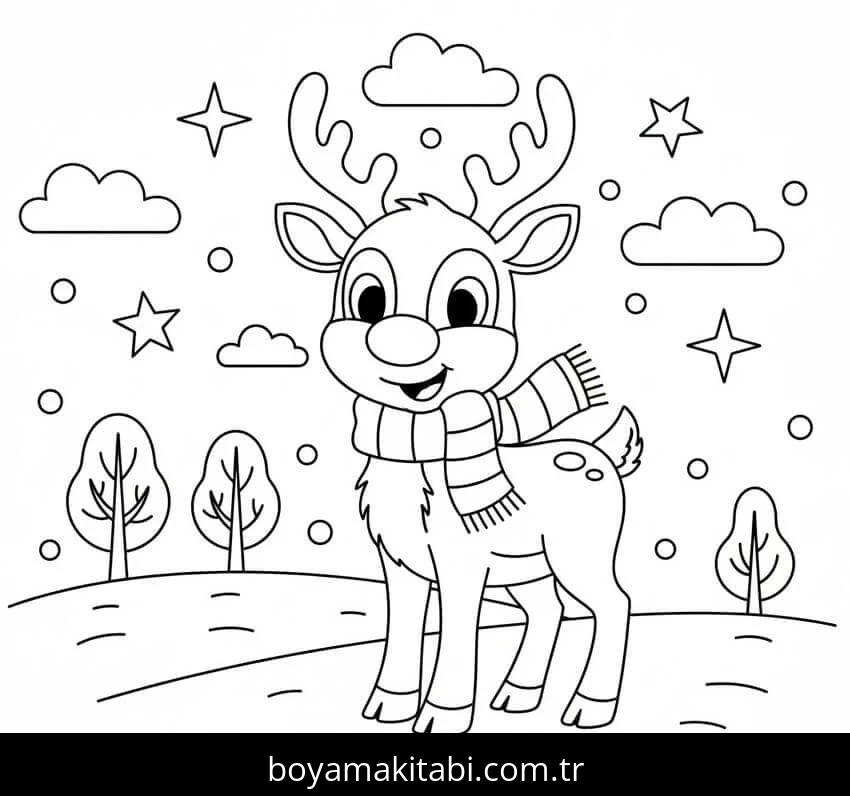 Rudolph boyama sayfası – yaratıcılığı geliştirir, keyifli zaman