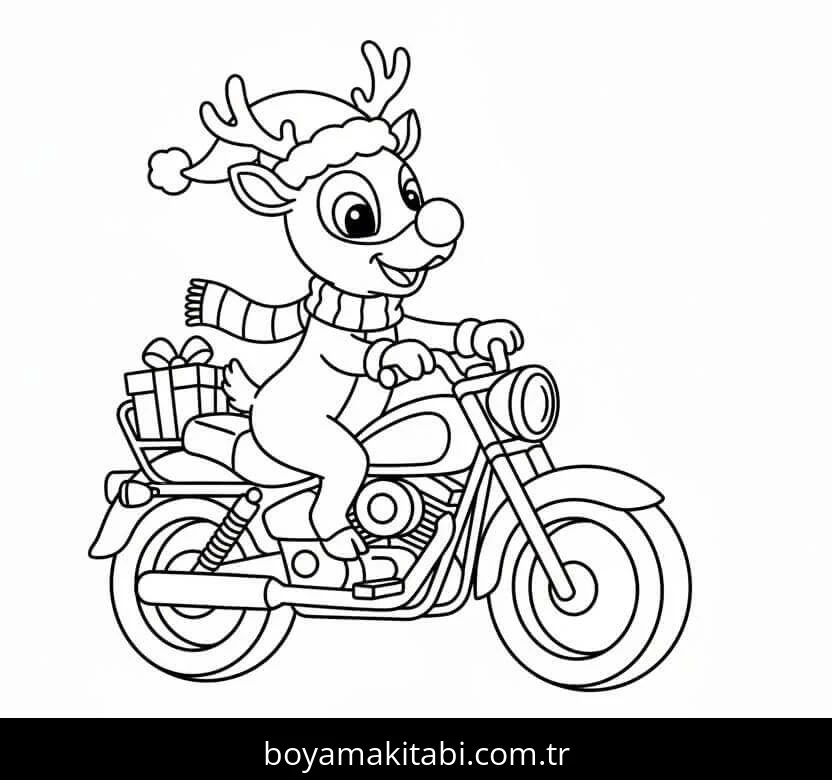Rudolph boyama sayfası – sanatsal çalışma, çocuklar için