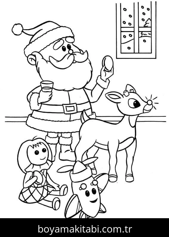Rudolph boyama sayfası – yaratıcılık, eğlenceli etkinlik