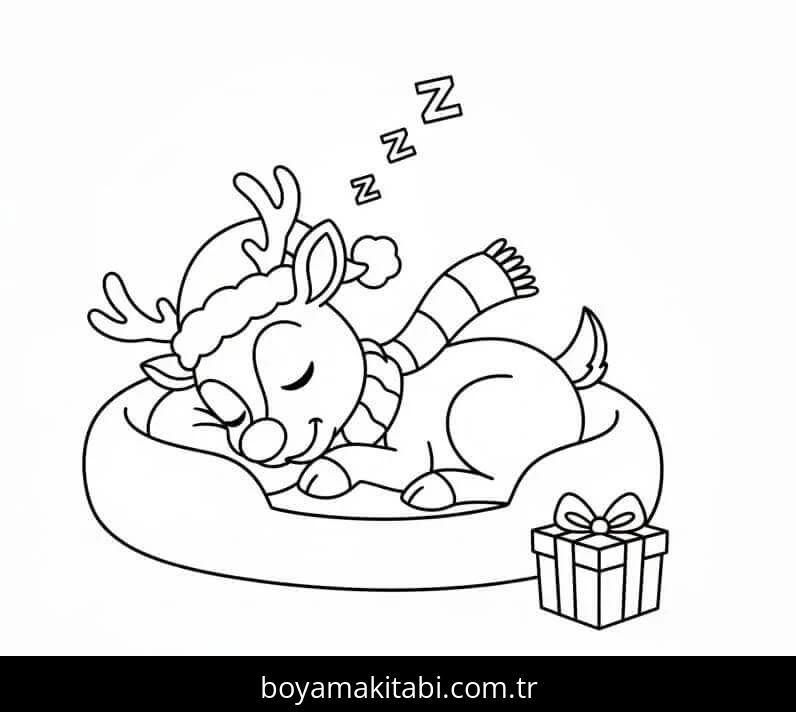 Rudolph boyama sayfası – eğitici aktivite, yaratıcılık
