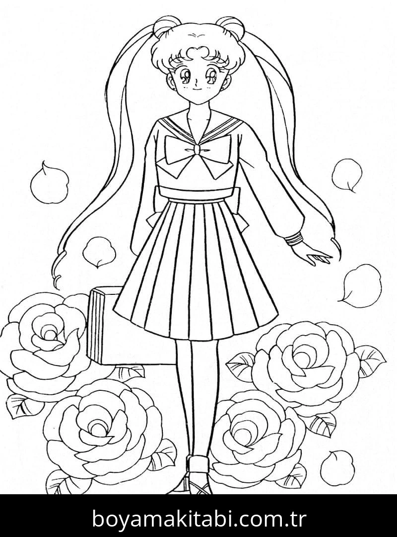Sailor Moon boyama sayfası #120 – çocuklarla kaliteli zaman, yaratıcılığı geliştirir