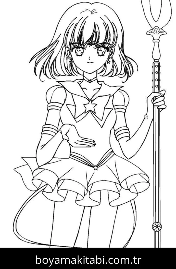 Sailor Moon boyama sayfası #125 – kolay boyama, eğitici aktivite