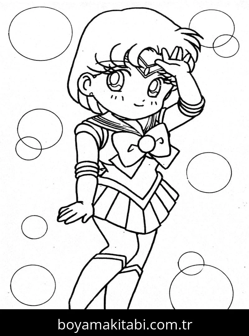 Sailor Moon boyama sayfası – sanatsal çalışma, çocuklar için
