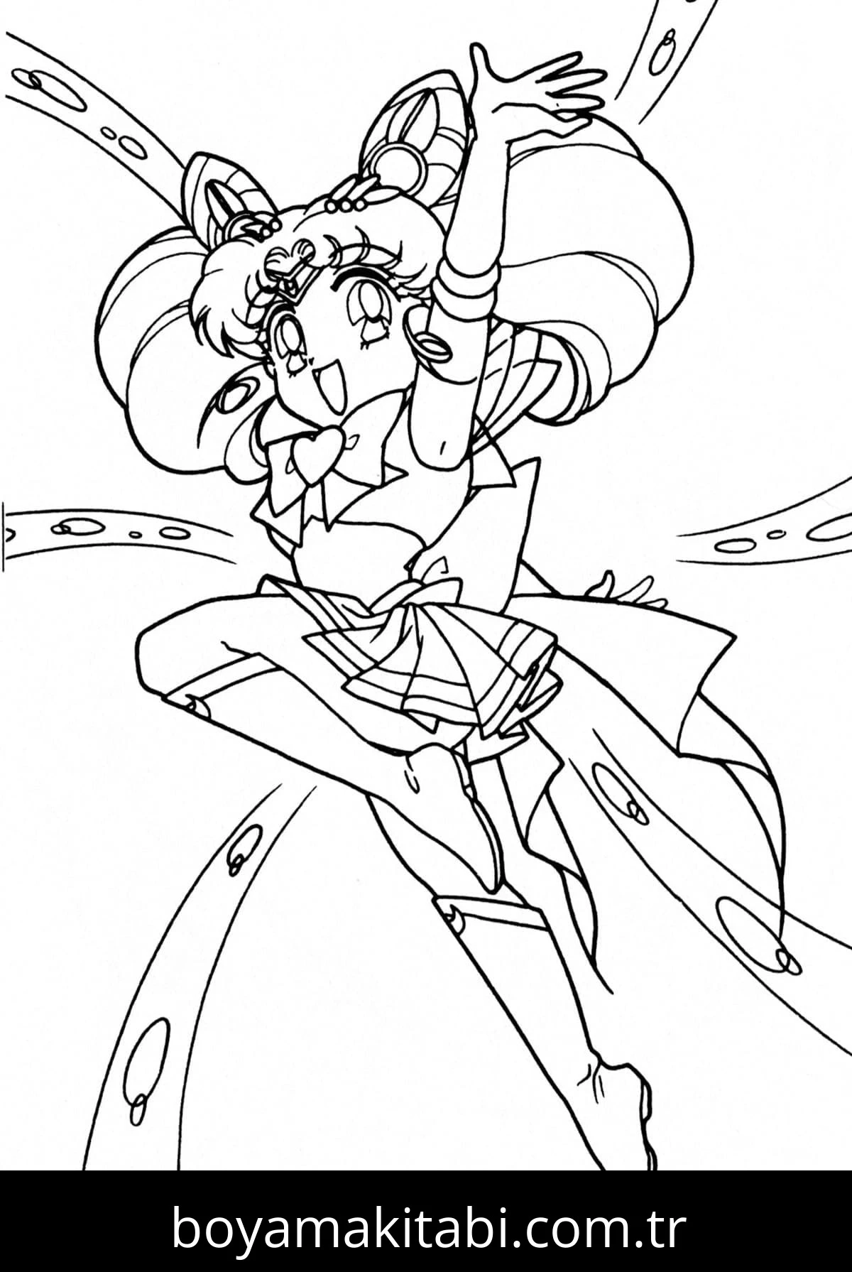 Sailor Moon boyama sayfası – sevimli karakter, sanatsal çalışma