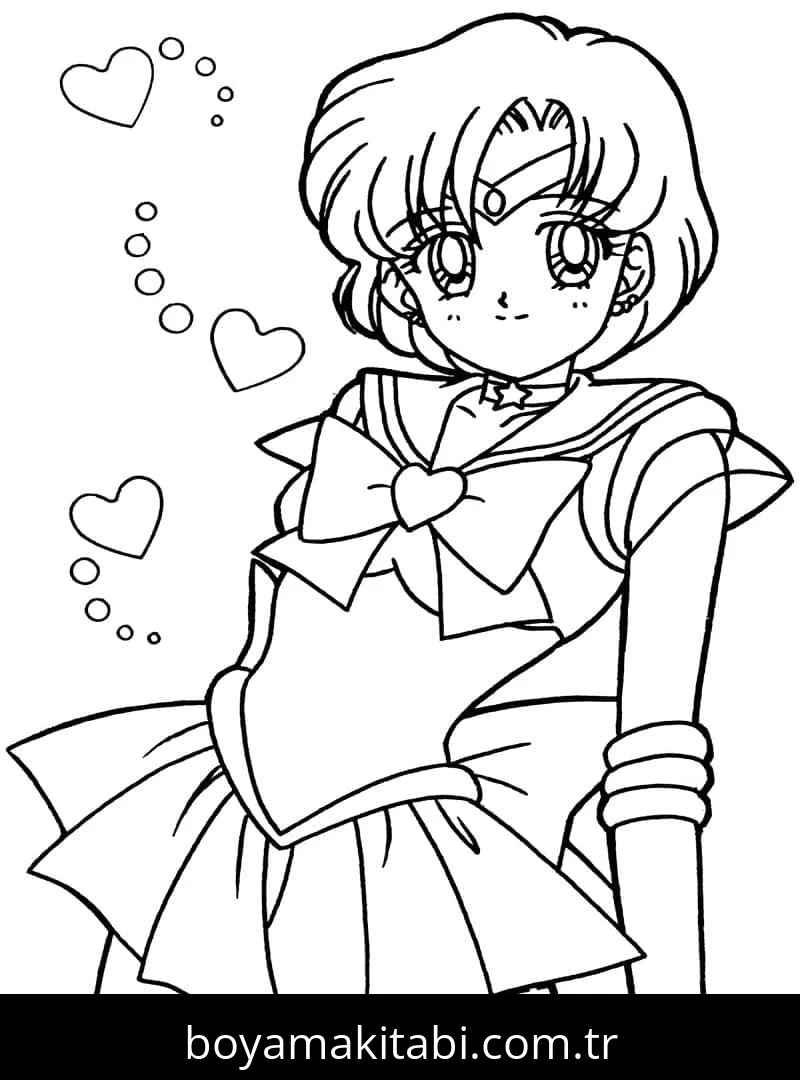 Sailor Moon boyama sayfası – eğitici aktivite, yaratıcılık