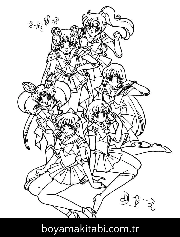 Sailor Moon boyama sayfası – evde etkinlik, ücretsiz yazdır