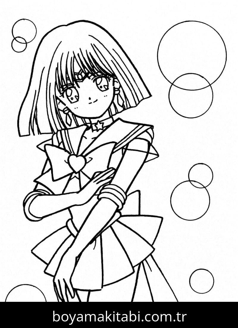 Sailor Moon boyama sayfası – çocuk aktivitesi, PDF indir