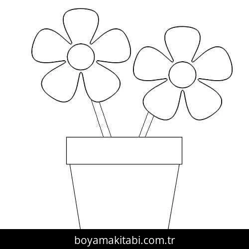 Saksı boyama sayfası – okul öncesi, evde etkinlik