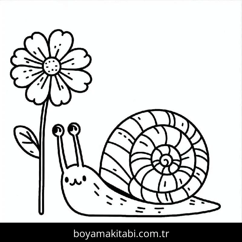 Salyangoz boyama sayfası – eğitici aktivite, yaratıcılık