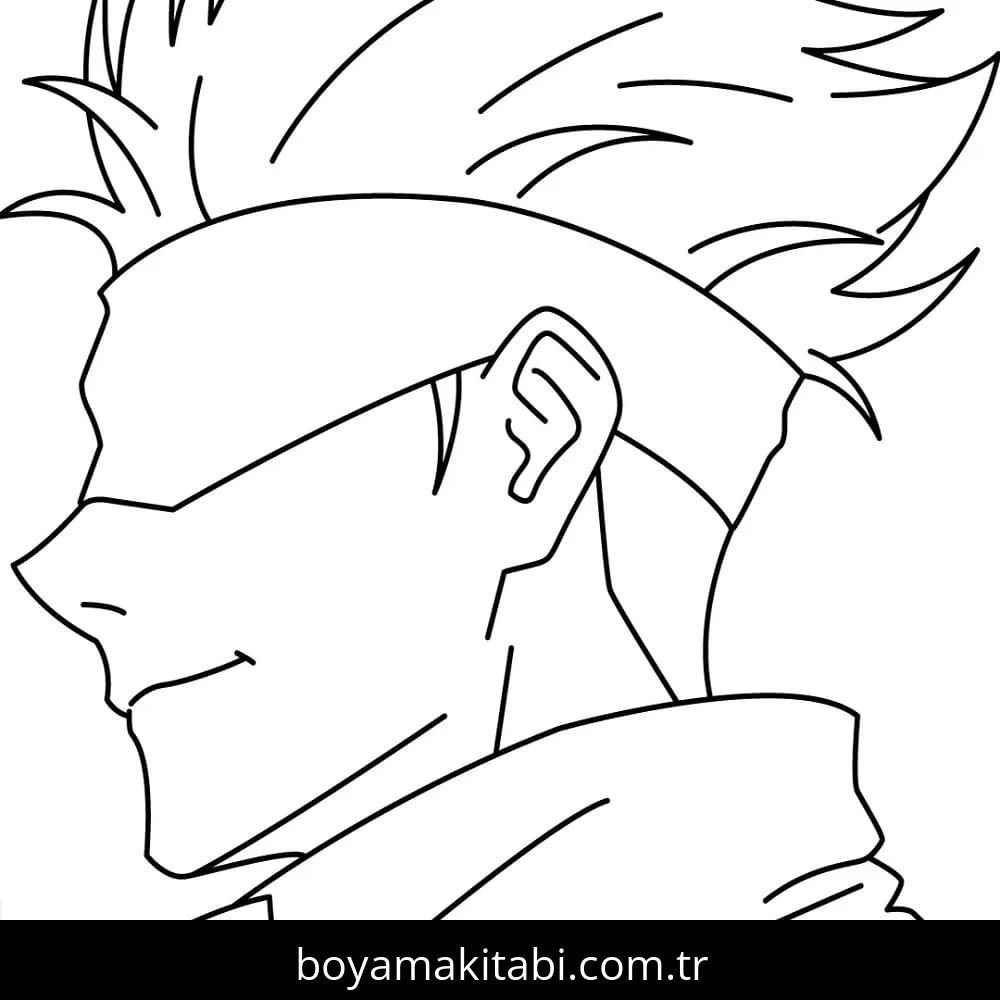 Satoru Gojo boyama sayfası – yaratıcılık, eğlenceli etkinlik